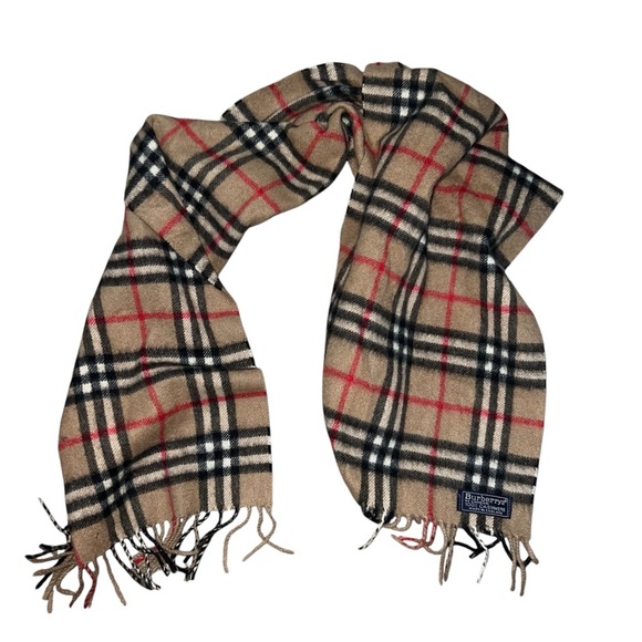 Burberry Scarf Nova Check 100% Cashmere 52” x 12” - Picture 1 of 15